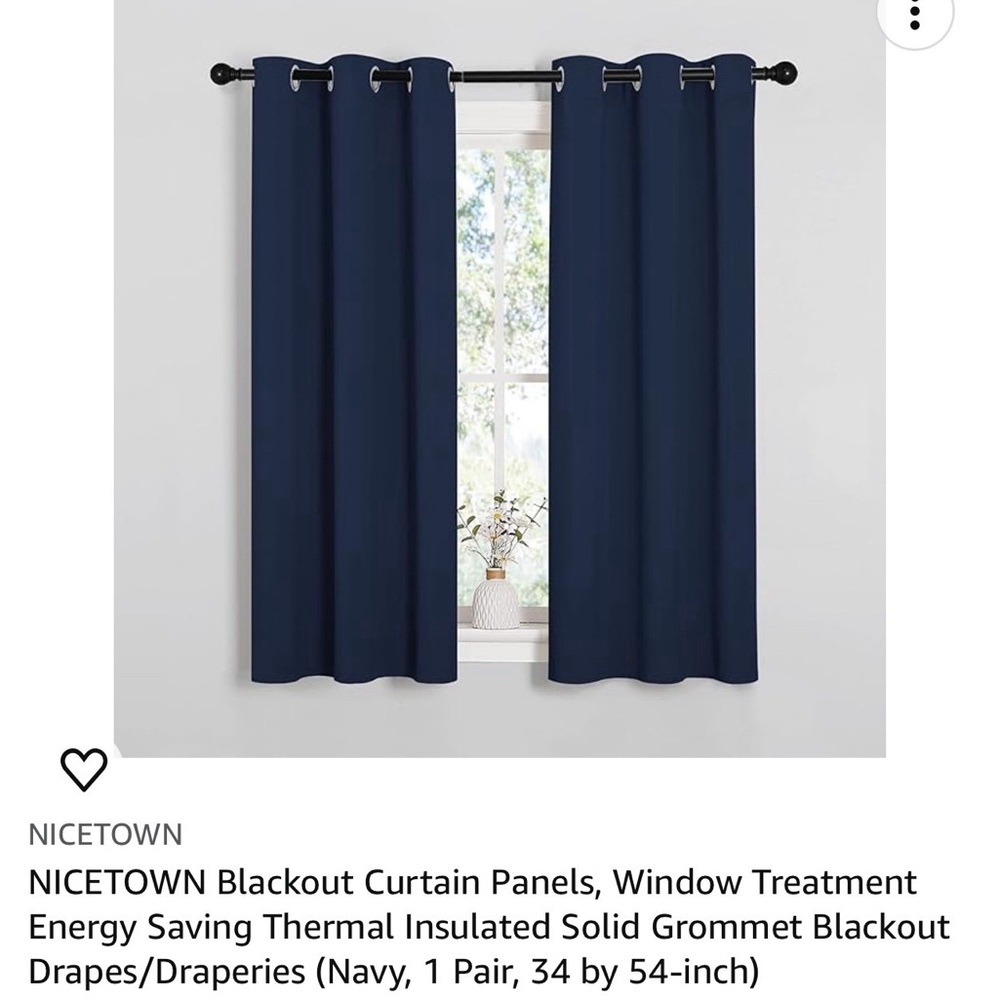 NWOT Blackout Curtains (Navy Blue) - Picture 1 of 5